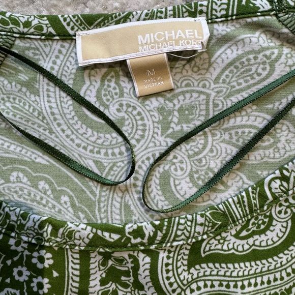 Michael Kors - Green Paisley Dress with Belt - Picture 2 of 3